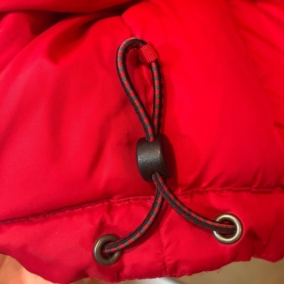 Lands’ End || Down Feather Red Winter Parka Style Zipper Quilted Jacket XL 42-44 - Picture 4 of 17